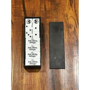 Rare Bacardi Anejo Rum Ron Promo Promotional Double Six Mini Domino Set in Box